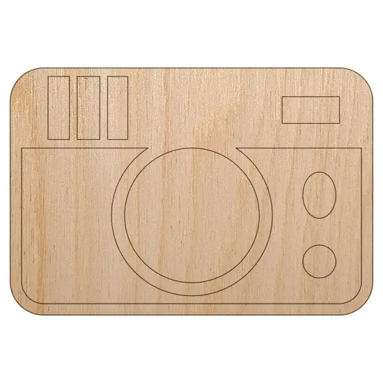 Vintage Disposable Camera Unfinished Wood Shape Piece Cutout for DIY Craft Projects {7}