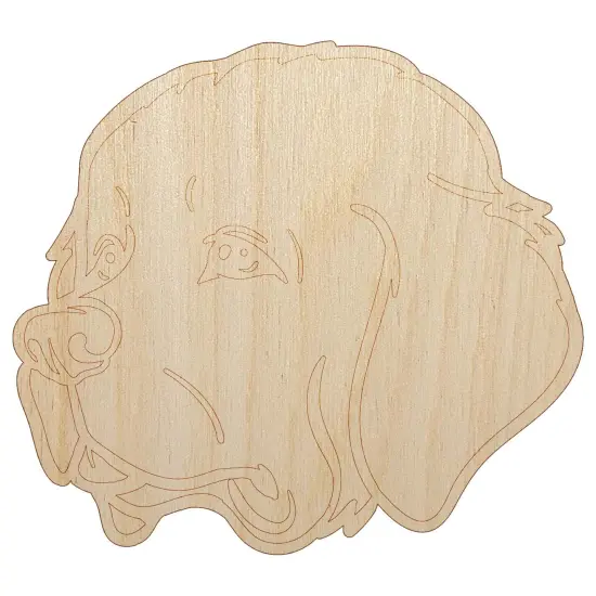 Newfoundland Dog Head Unfinished Wood Shape Piece Cutout for DIY Craft Projects {7}