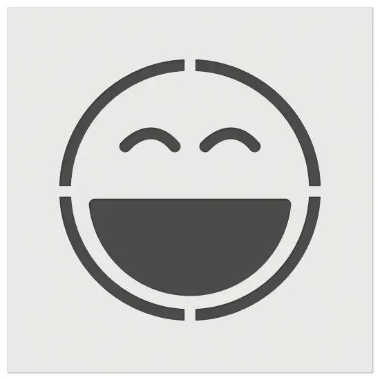 Laughing Happy Face Big Smile Mouth Emoticon Wall Cookie DIY Craft Reusable Stencil {7}