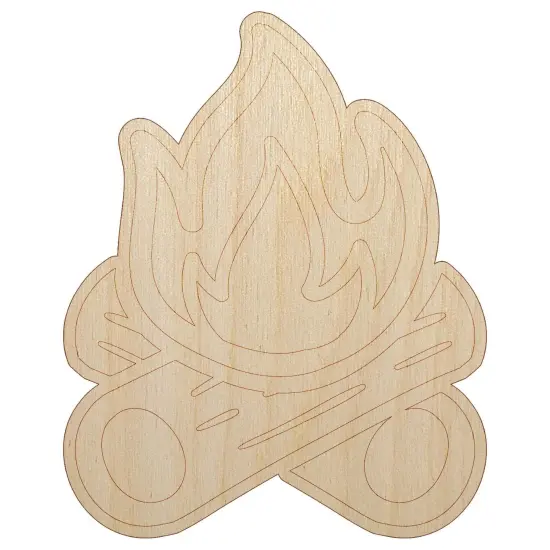 Campfire Cartoon Unfinished Wood Shape Piece Cutout for DIY Craft Projects {2}
