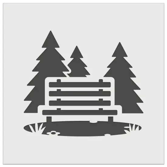 National Park Bench with Pine Trees and Grass Wall Cookie DIY Craft Reusable Stencil {7}