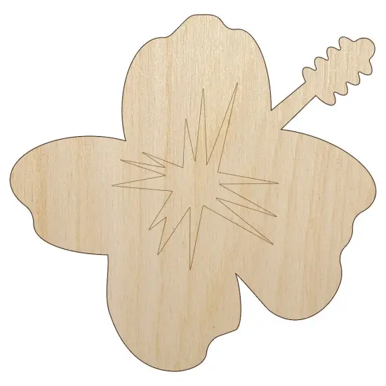 Hibiscus Hawaii Tropical Flower Unfinished Wood Shape Piece Cutout for DIY Craft Projects {1}