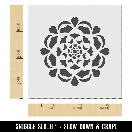 Geometric Artichoke Flower Top Wall Cookie DIY Craft Reusable Stencil {5}