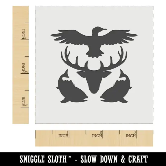 Hunter Deer Fish Duck Hunting Fishing Wall Cookie DIY Craft Reusable Stencil {6}