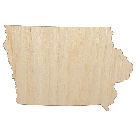 Iowa State Silhouette Unfinished Wood Shape Piece Cutout for DIY Craft Projects {7}