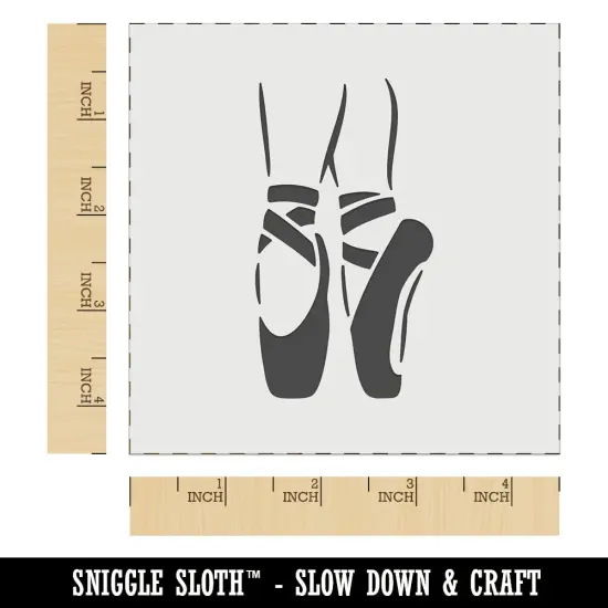 Ballerina on Toes Slippers Shoes Ballet Dance Wall Cookie DIY Craft Reusable Stencil {6}