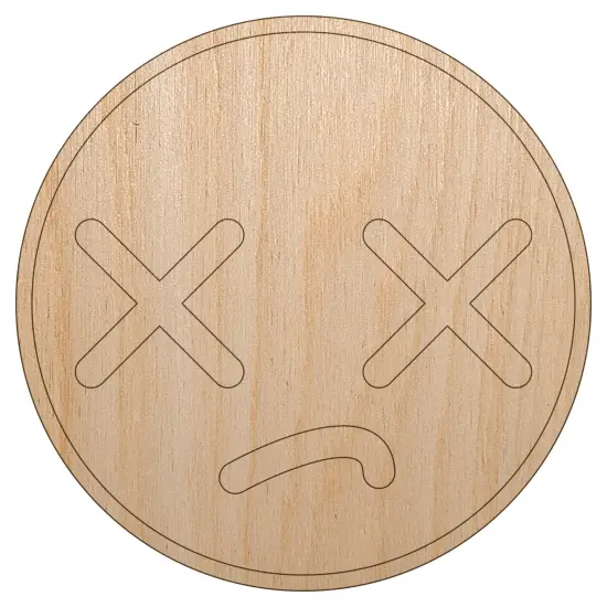 Kawaii Cute Dead X Eyes Face Unfinished Wood Shape Piece Cutout for DIY Craft Projects {7}