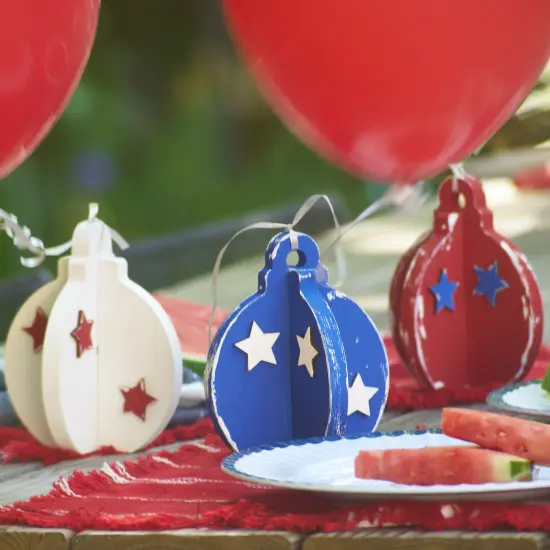 6 in. Unfinished Wooden Slotted Ornaments 3pc {5}