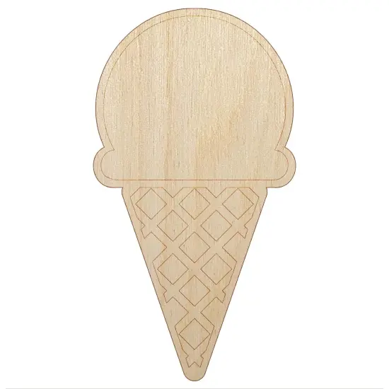 Yummy Ice Cream Cone Unfinished Wood Shape Piece Cutout for DIY Craft Projects {7}