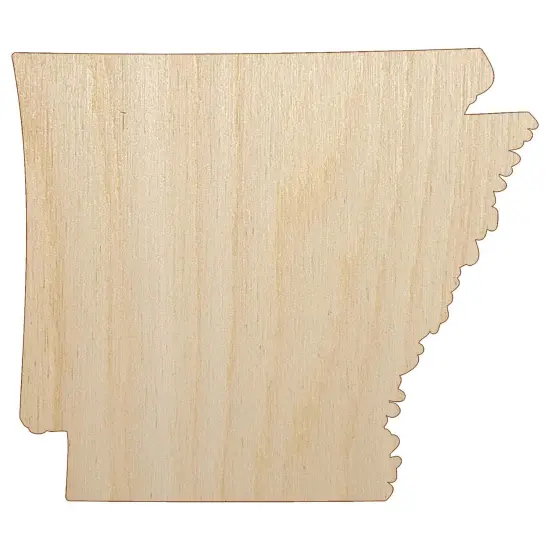 Arkansas State Silhouette Unfinished Wood Shape Piece Cutout for DIY Craft Projects {7}