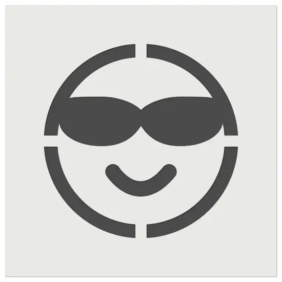 Sunglasses Cool Smile Happy Emoticon Wall Cookie DIY Craft Reusable Stencil {7}