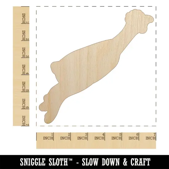 Silly Rubber Chicken Unfinished Wood Shape Piece Cutout for DIY Craft Projects {1}