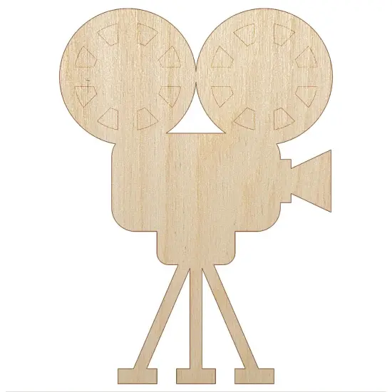 Film Movie Camera Unfinished Wood Shape Piece Cutout for DIY Craft Projects {7}