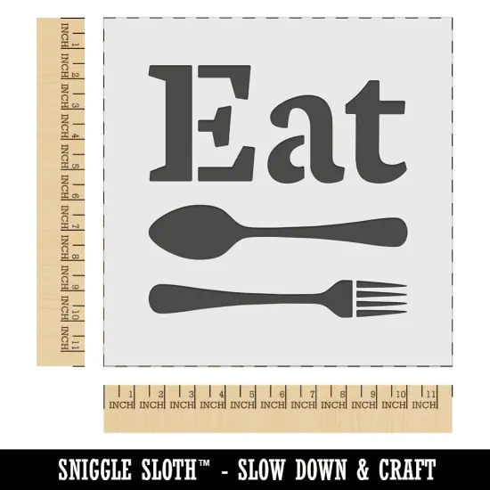 Eat Spoon and Fork Kitchen Wall Cookie DIY Craft Reusable Stencil {1}