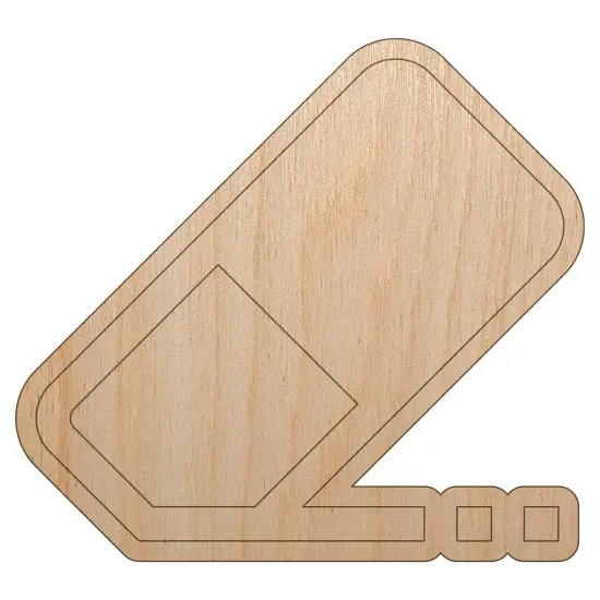 Flat Eraser Icon Homework School Unfinished Wood Shape Piece Cutout for DIY Craft Projects {7}