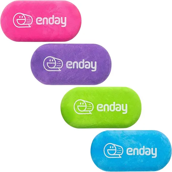 Enday Bright Color Oval Eraser 4 pack {1}