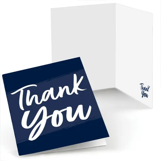 Big Dot of Happiness Navy Blue Elegantly Simple - Guest Party Favors Thank You Cards (8 count) {1}