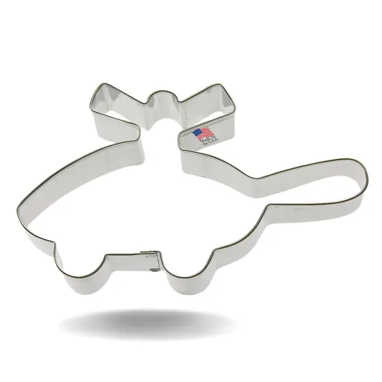 CookieCutter.Com Helicopter Cookie Cutter 5 Inch &ndash;Tin Plated Steel Cookie Cutters &ndash; Made In The USA {1}