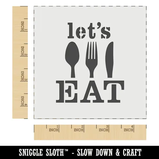 Let's Eat Knife Fork Spoon Wall Cookie DIY Craft Reusable Stencil {6}