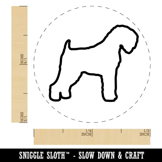 Black Russian Terrier Chornyi Dog Outline Self-Inking Rubber Stamp for Stamping Crafting Planners Orange {1}