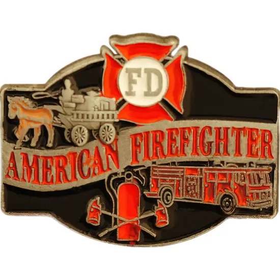 American Firefighter Pin Pewter 1" {1}