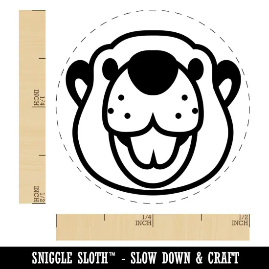 Cute Toothy Beaver Head Self-Inking Rubber Stamp for Stamping Crafting Planners Yellow {1}