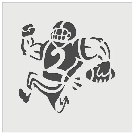 Cartoon American Football Player Running with Ball Wall Cookie DIY Craft Reusable Stencil {7}