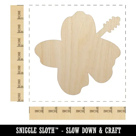 Hibiscus Hawaii Tropical Flower Solid Unfinished Wood Shape Piece Cutout for DIY Craft Projects {1}