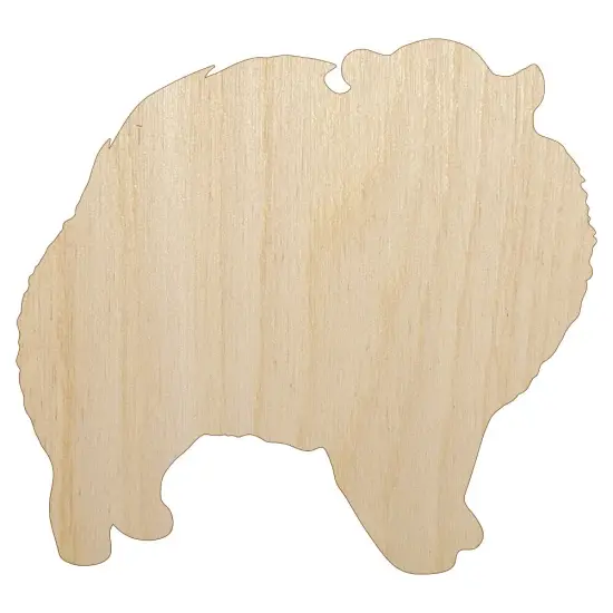Pomeranian Dog Solid Unfinished Wood Shape Piece Cutout for DIY Craft Projects {1}