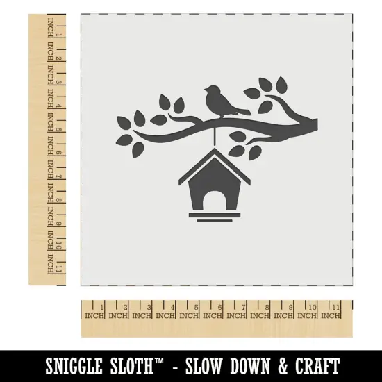 Bird House on Tree Branch Wall Cookie DIY Craft Reusable Stencil {1}