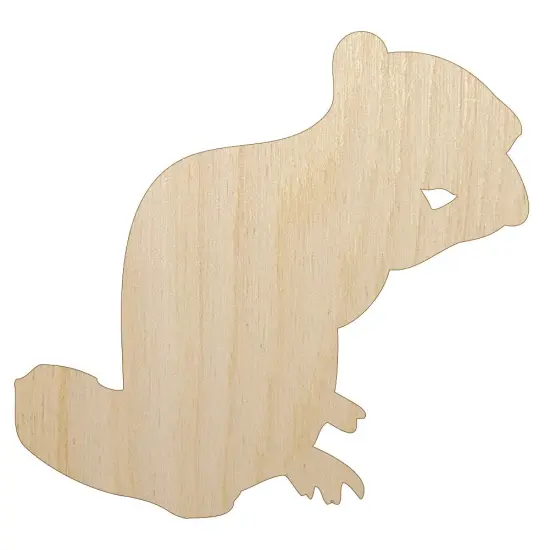 Squirrel Chipmunk Eating Solid Unfinished Wood Shape Piece Cutout for DIY Craft Projects {1}