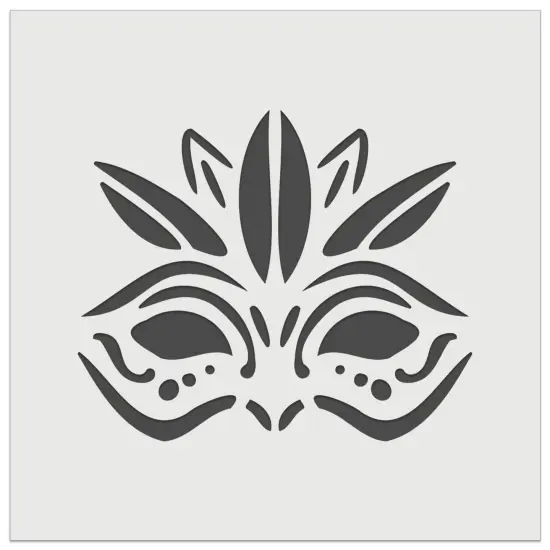 Mardi Gras Feather Party Mask Wall Cookie DIY Craft Reusable Stencil {7}