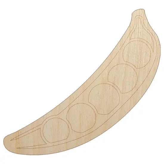 Pea Pod Peapod Vegetable Unfinished Wood Shape Piece Cutout for DIY Craft Projects {7}