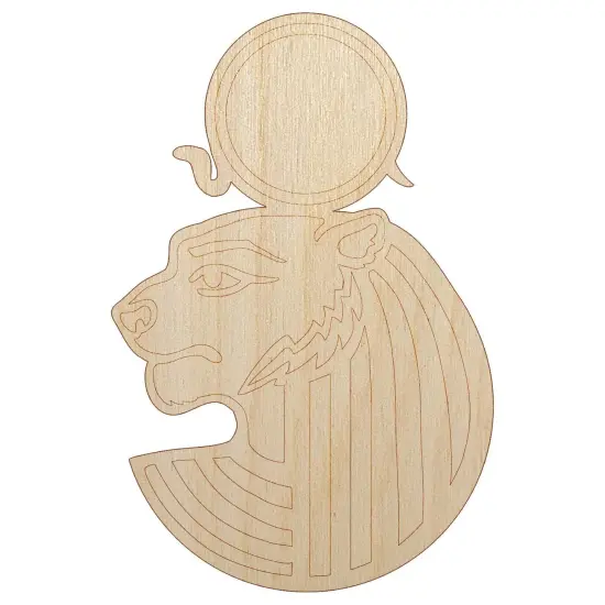 Sekhmet Head Egyptian Goddess of War Unfinished Wood Shape Piece Cutout for DIY Craft Projects {7}