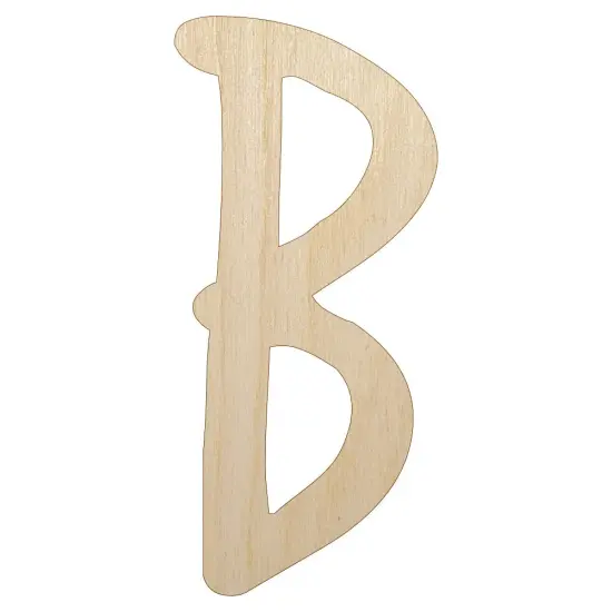 Letter B Uppercase Felt Marker Font Unfinished Wood Shape Piece Cutout for DIY Craft Projects {1}