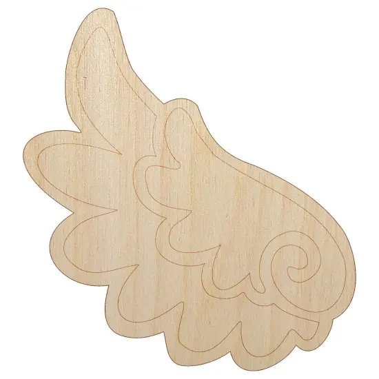 Adorable Angelic Feathered Left Wing Unfinished Wood Shape Piece Cutout for DIY Craft Projects {2}