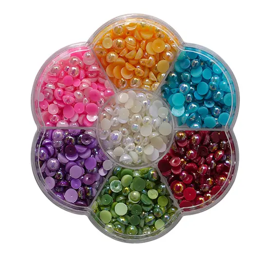 Buttons Galore Flat Back Pearl Assortments for DIY Craft Projects - 7 Unique Colors - 1600 Pieces {1}