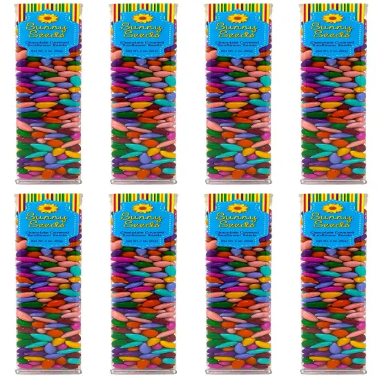 Chocolate Covered Sunflower Seeds Multicolored Candy Coated Treats - Rainbow Party Favors (Case of 24) {1}