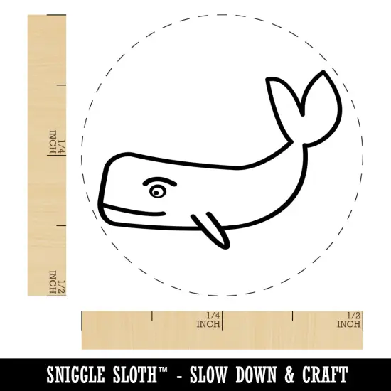 Witty Sperm Whale Self-Inking Rubber Stamp for Stamping Crafting Planners Yellow {1}