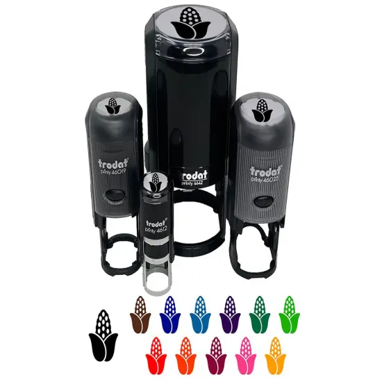 Peeled Corn on the Cob Self-Inking Rubber Stamp for Stamping Crafting Planners Fuchsia {7}