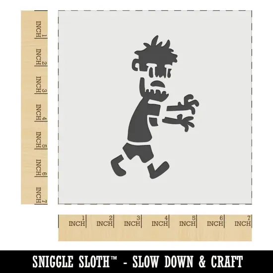 Cute Zombie Monster Undead Walking Halloween Wall Cookie DIY Craft Reusable Stencil {1}