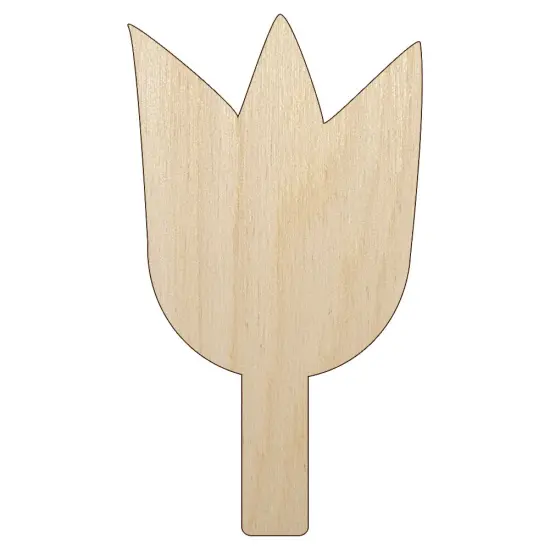 Tulip Flower Solid Unfinished Wood Shape Piece Cutout for DIY Craft Projects {1}