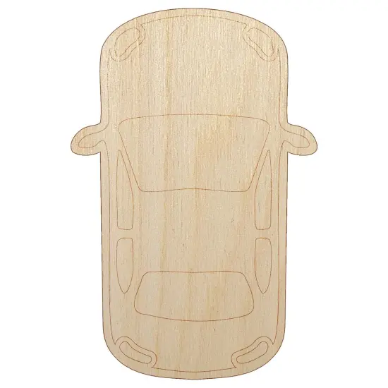 Top Down View of Car Unfinished Wood Shape Piece Cutout for DIY Craft Projects {7}