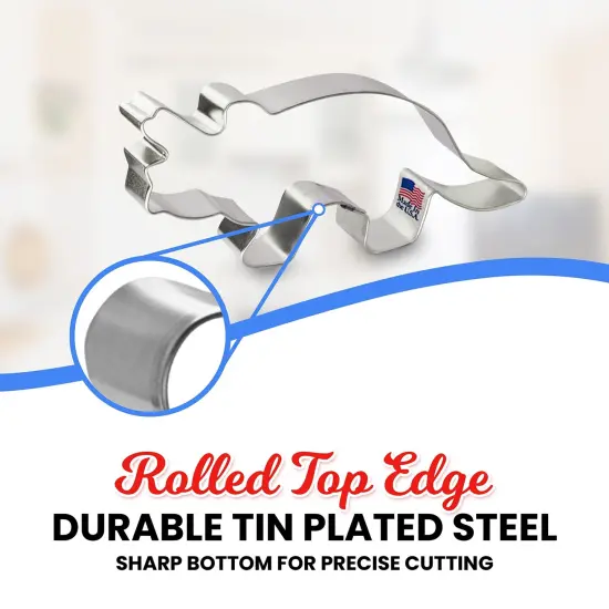 CookieCutter.Com Triceratops Dinosaur Cookie Cutter 5 Inch &ndash;Tin Plated Steel Cookie Cutters &ndash; Made In The USA {4}