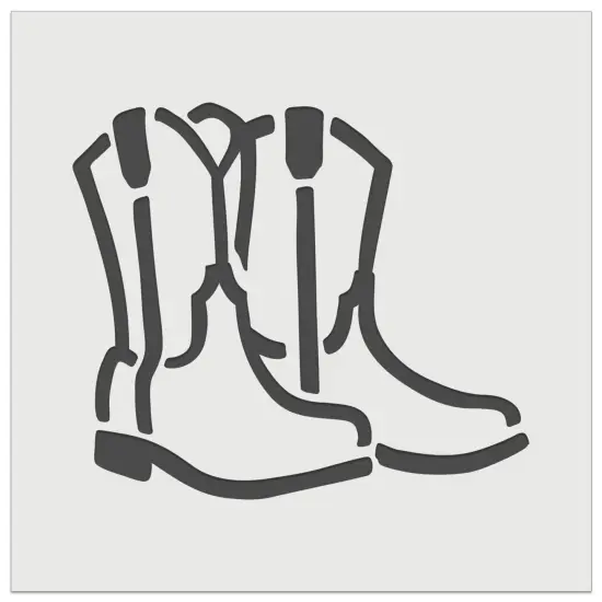 Simple Cowboy Cowgirl Boots Country Farm Life Wall Cookie DIY Craft Reusable Stencil {7}