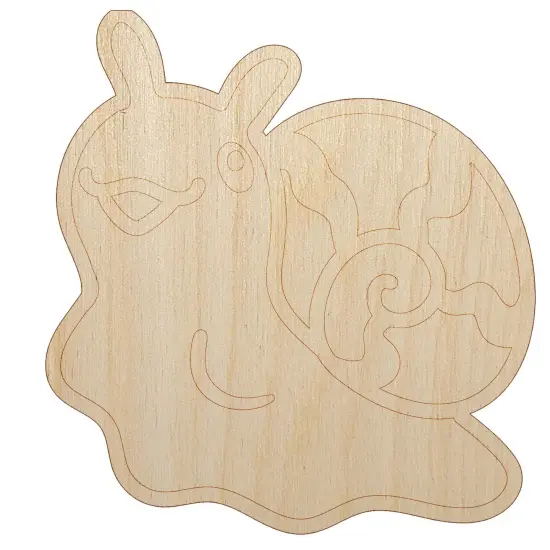 Small Snail Reaching Out Unfinished Wood Shape Piece Cutout for DIY Craft Projects {7}
