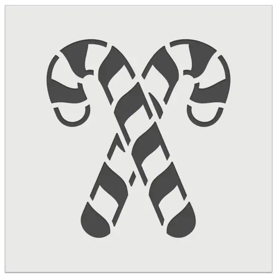 Crossed Candy Canes Christmas Wall Cookie DIY Craft Reusable Stencil {2}