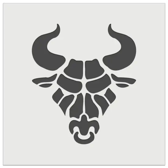 Angry Bull Cow Head with Horns Wall Cookie DIY Craft Reusable Stencil {7}