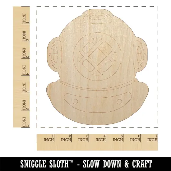 Antique Vintage Deep Sea Diving Helmet Unfinished Wood Shape Piece Cutout for DIY Craft Projects {1}