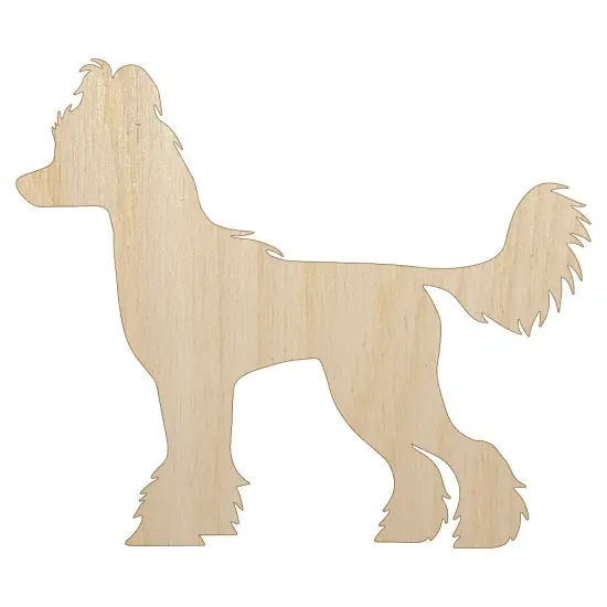 Chinese Crested Dog Solid Unfinished Wood Shape Piece Cutout for DIY Craft Projects {1}